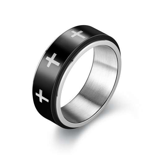 Titanium Steel Black Spinner Band. Ring Size 6,7,8,9,10,11,12,13